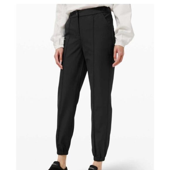 Lululemon Athletica Warpstreme High Rise Black Jogger Button Pants Women's Sz 27 - Picture 1 of 10